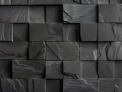  3D浮雕立体砖墙背景 