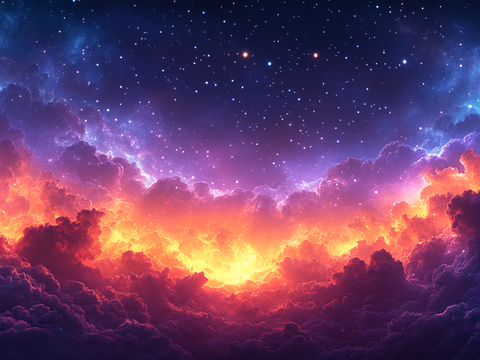 梦幻云彩科幻电视屏幕 