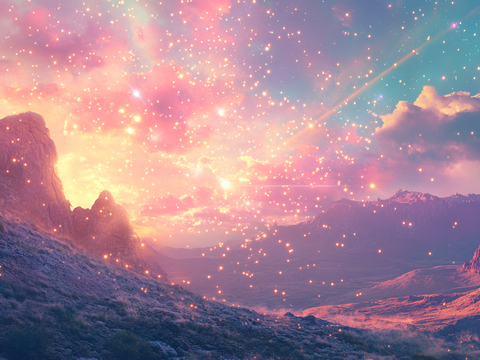  梦幻云彩科幻电视屏幕 