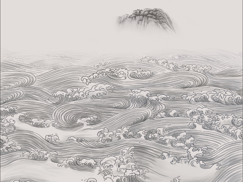  新中式壁纸壁画 