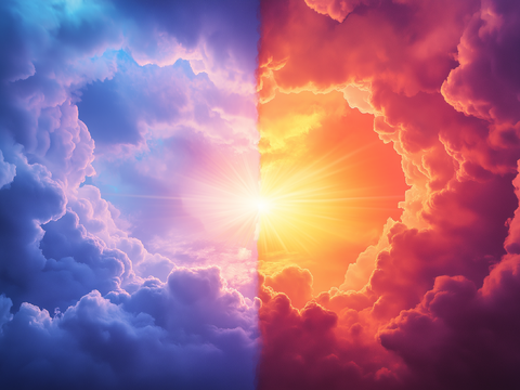  梦幻云彩科幻电视屏幕 