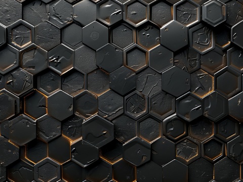  3D浮雕立体砖墙背景 