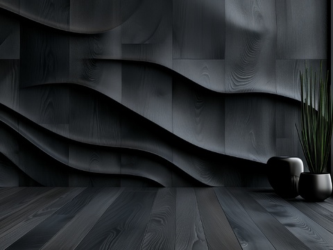  3D浮雕立体砖墙背景 