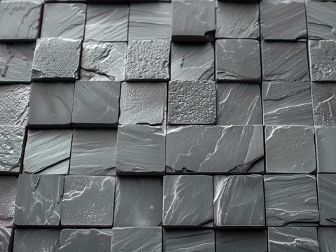  3D浮雕立体砖墙背景 