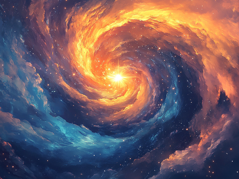  梦幻云彩科幻电视屏幕 