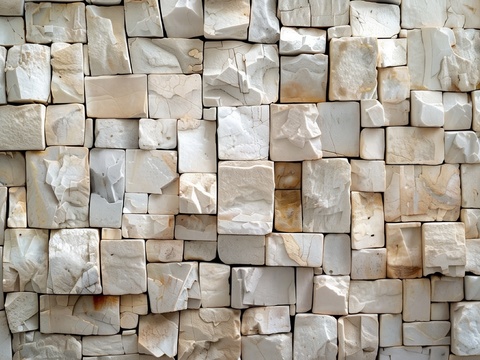  3D浮雕立体砖墙背景 