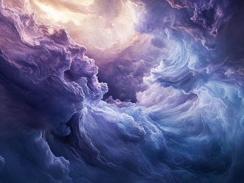  梦幻云彩科幻电视屏幕 