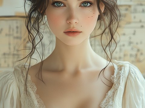  美女人物肖像挂画装饰画 