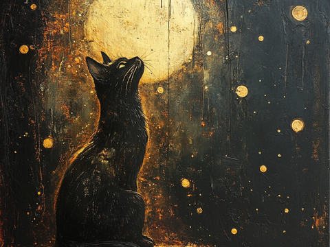  手绘动物装饰画 