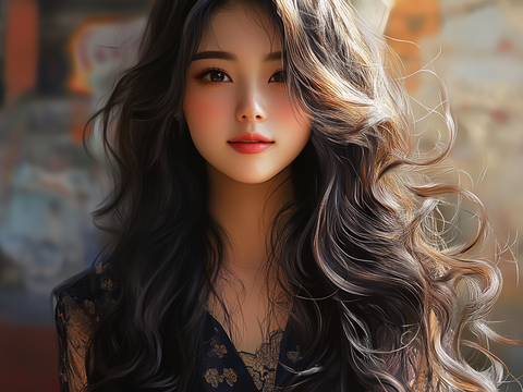  美女人物肖像挂画装饰画 