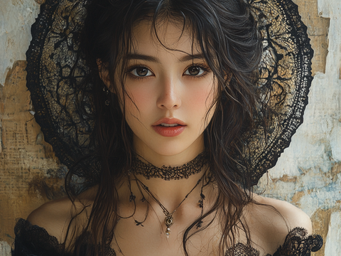  美女人物肖像挂画装饰画 