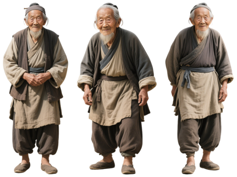  PS免抠古代百姓 古代老人 古装老爷爷 贫苦百姓 影视剧 