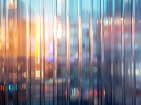  夹丝艺术玻璃幕墙隔断 