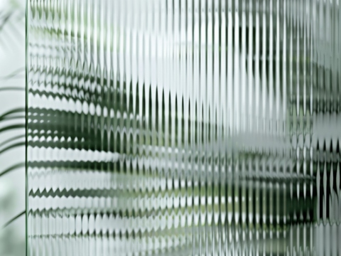  夹丝磨砂玻璃幕墙植物隔断 