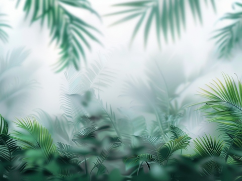  夹丝磨砂玻璃幕墙植物隔断 