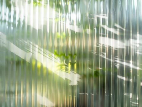  夹丝艺术玻璃幕墙隔断 