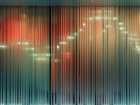  夹丝艺术玻璃幕墙隔断 