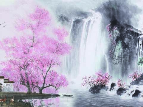  新中式水墨字画 山水装饰画 