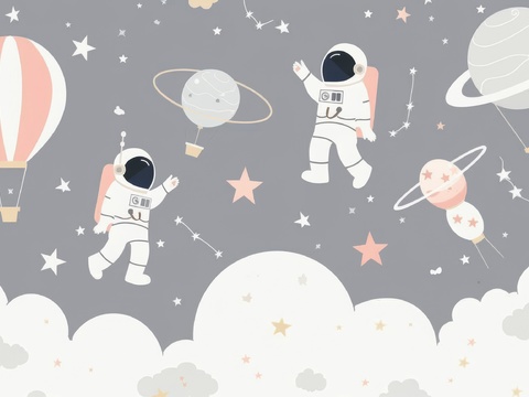  儿童房卡通壁纸壁画 