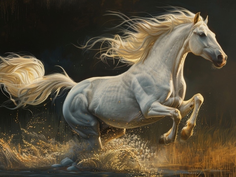  骏马肖像3D立体浮雕背景墙 