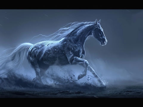  骏马肖像3D立体浮雕背景墙 