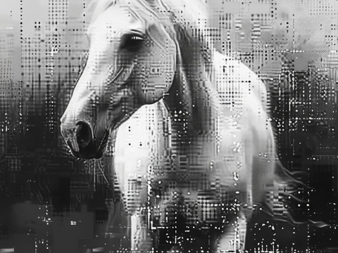  骏马肖像3D立体浮雕背景墙 