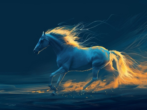  骏马肖像3D立体浮雕背景墙 