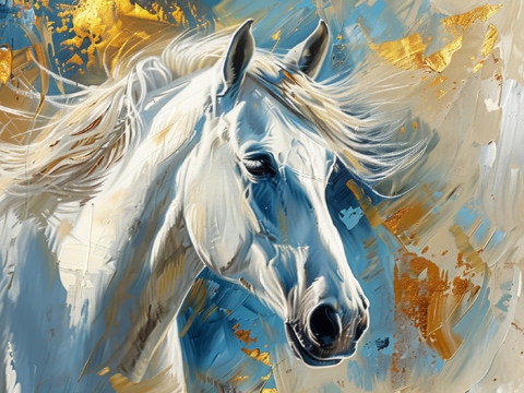  骏马肖像3D立体浮雕背景墙 