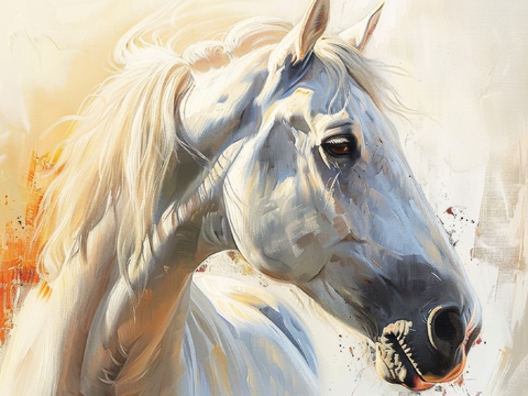  骏马肖像3D立体浮雕背景墙 