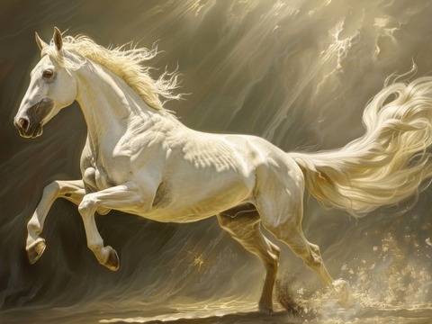  骏马肖像3D立体浮雕背景墙 