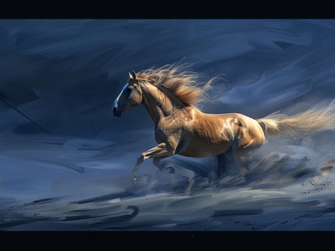  骏马肖像3D立体浮雕背景墙 