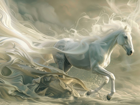  骏马肖像3D立体浮雕背景墙 