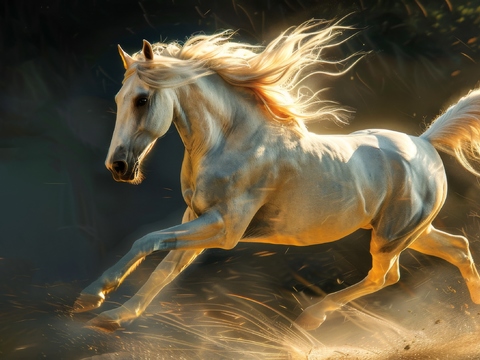  骏马肖像3D立体浮雕背景墙 