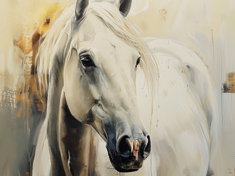  骏马肖像3D立体浮雕背景墙 