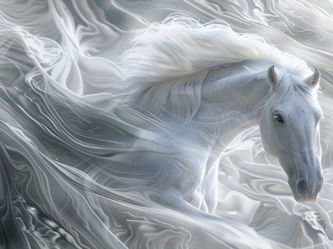  骏马肖像3D立体浮雕背景墙 