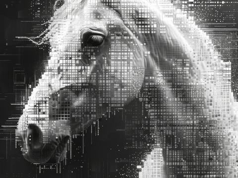  骏马肖像3D立体浮雕背景墙 