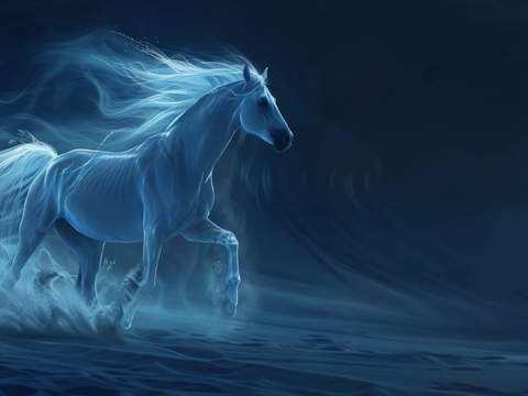  骏马肖像3D立体浮雕背景墙 