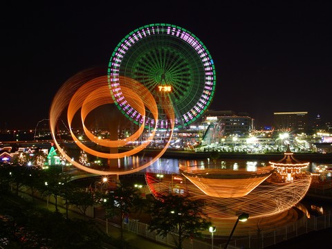  都市城市夜景 外景 