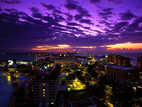  都市城市夜景 外景 