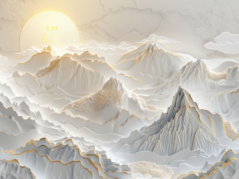  新中式山水国风背景 