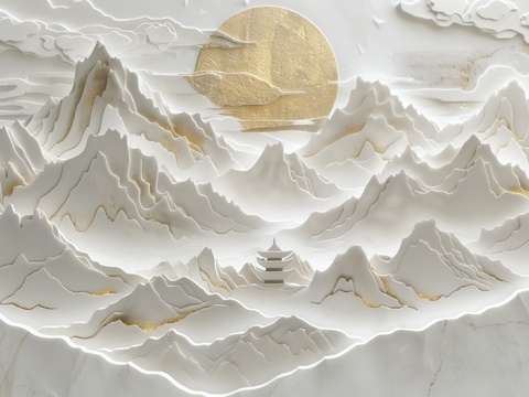  新中式山水国风背景 