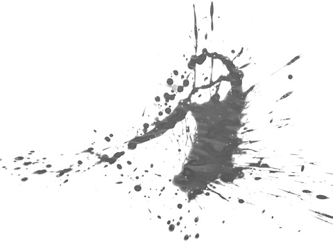  飞溅弧形水迹污垢 黑白凹凸 