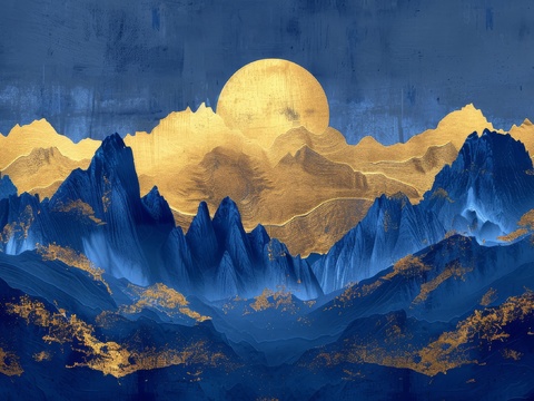  新中式山水国风背景 