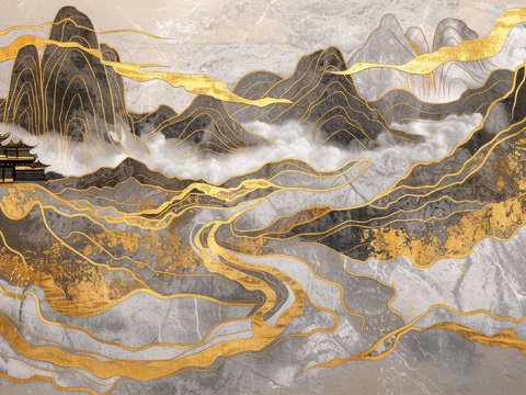  新中式山水国风背景 