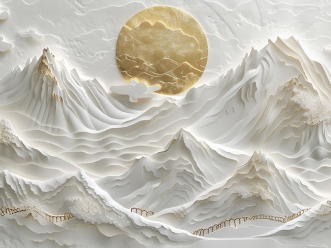  新中式山水国风背景 