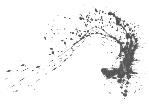  飞溅弧形水迹污垢 黑白凹凸 