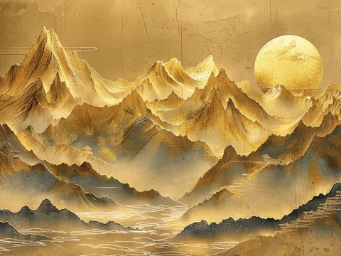  新中式山水国风背景 