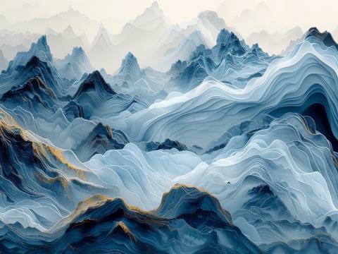  新中式山水国风背景 