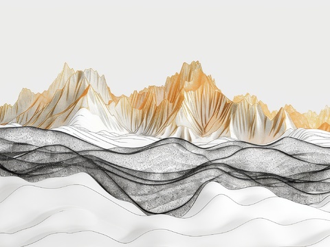  新中式山水国风背景 
