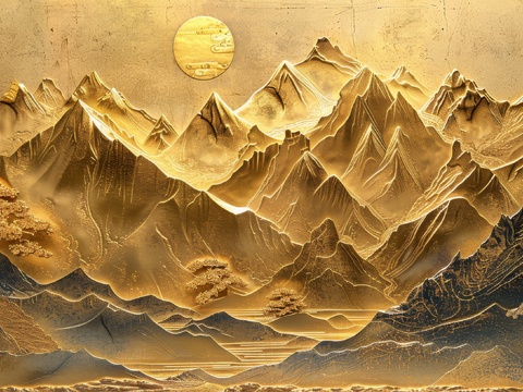 新中式山水国风背景 